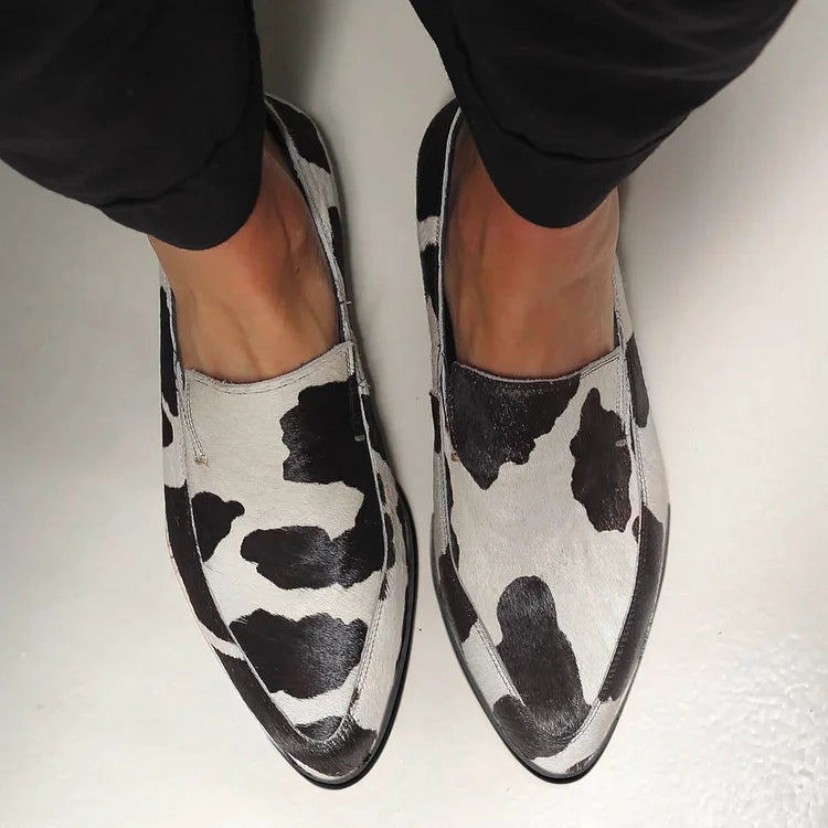BENEDETTA | COW PRINT LOAFERS